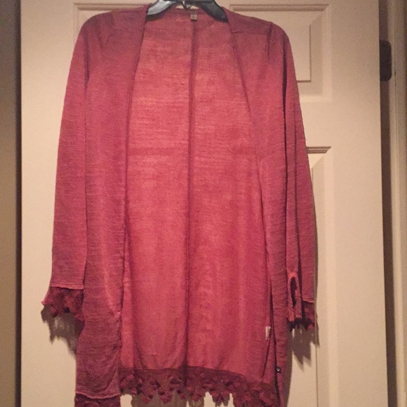 Dark Rose Cardigan W Lace From Free 